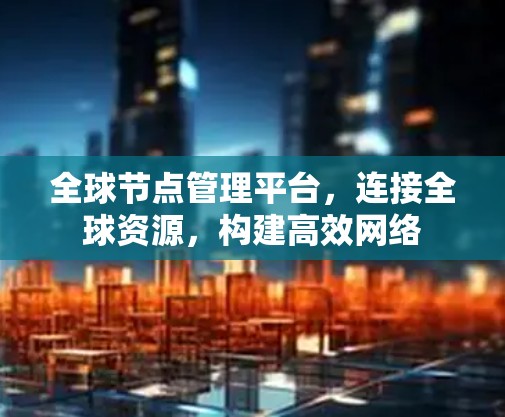 全球节点管理平台，连接全球资源，构建高效网络