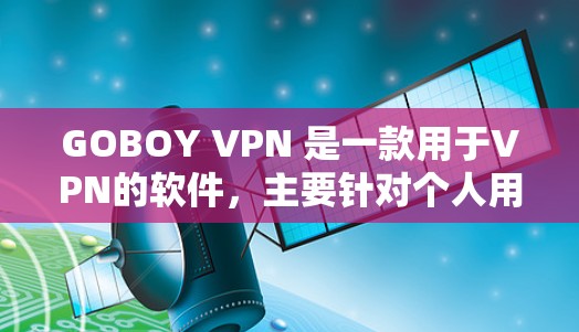 GOBOY VPN 是一款用于VPN的软件，主要针对个人用户，允许用户在电脑端访问国外互联网。以下是一些关于使用 GOBOY VPN 的步骤和注意事项